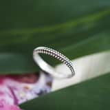 Zilveren ring rhodiumplated bol Bali