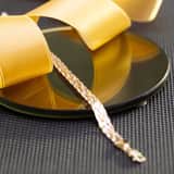 375 Gold dreifarbiges Armband mit Fischgrätglied