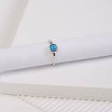 Zilveren ring rond turquoise Bali