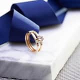 14 Karaat geelgouden ring 2-1 met zirkonia
