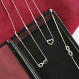 Set aus 925 Silber mit Zirkonia, „Infinity
