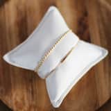 Zilveren goldplated sieradenset voor dames met goldplated bolletjes & bar