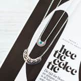 Silberfarbene Halskette mit Anhänger im Boho-Stil