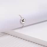 Zilveren ring alfabet verstelbaar rhodiumplated