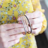 Zilveren blackplated bangle voor dames