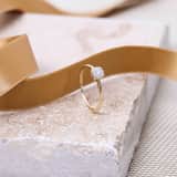 14 Karaat geelgouden ring met 10 diamanten 0,08ct
