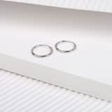 Zilveren oorringen rhodiumplated 12mm voor dames