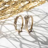 9 Karaat ring swirl met  zirkonia