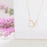 585 Gelbgoldkette mit 2 Herzen