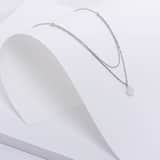 Zilveren ketting layering disc voor dames
