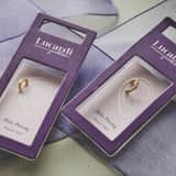 Stainless steel goldplated helixpiercing met zirkonia voor dames