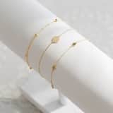 14 Karaat geelgouden armband met 5 rondjes