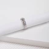Ring aus 925 Silber, Feder rundum mit Zirkonia