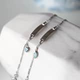 Kinderarmband mit Gravurplättchen, 925 Silber, Auge