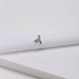 Zilveren ring met bedel alfabet