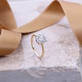 14 Karaat geelgouden ring met 10 diamanten 0,10ct