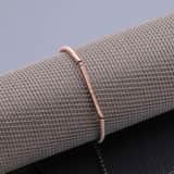 Armband aus Edelstahl, rosé, Kugelkette/Steg, pfirsichfarbener Kristall