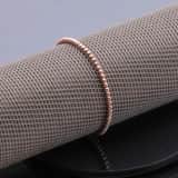 Armband aus Edelstahl, rosévergoldet, Kugelkette