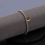 Stainless steel roséplated fantasiearmband met hanger hart voor dames