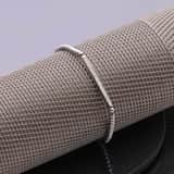 Armband aus Edelstahl, Kugeln/Steg, weißer Kristall