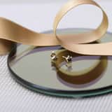 Ohrringe, 585 Gelbgold, Stern mit Zirkonia