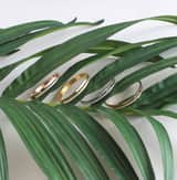 Gerecycleerd stainless steel armband bangle rose light peach kristal