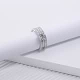 Doppelring aus 925 Silber mit Zirkonia