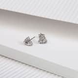Ohrringe, 925 Silber, Knoten mit Zirkonia