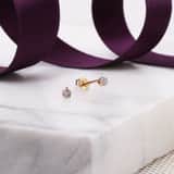 14 Geelgouden oorbellen diamant rond 0,05CT