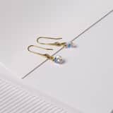 Zilveren goldplated oorringhangers met kristal AB voor dames