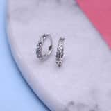 Kinderohrringe in 925 Silber, Zirkonia, weiß/Aqua