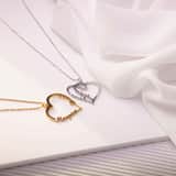 Zilveren goldplated naamketting hart voor dames