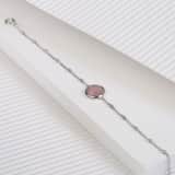 Zilveren armband Gemstone rose quartz