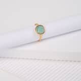 Ring, 925 Silber, vergoldet, Edelstein Amazonit