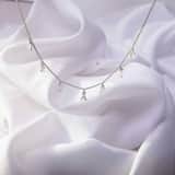 Choker-Namenskette, 925 Silber, Buchstabenanhänger