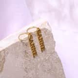 Zilveren naamoorbellen goldplated voor dames