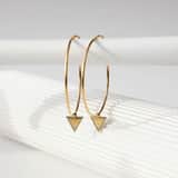 Guess-Ohrringe, Edelstahl, vergoldet, Dreieck, 50 mm