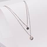 Doppelte Kette, 925 Silber, mit Scheiben