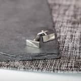 Gerecycled stalen manchetknopen mat/glans