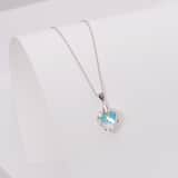 Zilveren ketting met hanger hart met Swarovski kristal AB voor dames