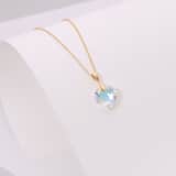 Zilveren goldplated ketting met hanger hartje met kristal AB voor dames