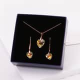 Schmuckset, 925 Silber, rotvergoldet, Kristall AB