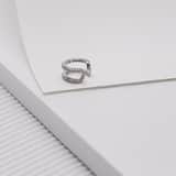 Ohrklemme, 925 Silber, doppelt, mit Zirkonia