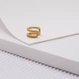 Zilveren goldplated earcuff met zirkonia voor dames