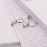 Ohrringe, 925 Silber, Mond, mit Zirkonia