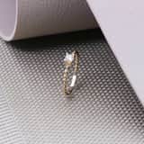 Ring, 585 Gelbgold, Drehoptik, mit Zirkonia
