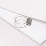 Stainless steel oorringen met hanger lotus