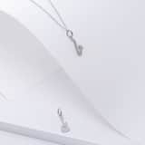 Zilveren hanger gitaar met zirkonia