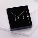 Schmuckset, 925 Silber, Mond mit Zirkonia