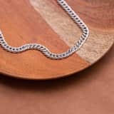 Gerecycled zilveren ketting gourmetschakel voor heren